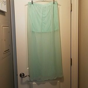 Express Mini Skirt with long sheer overlay